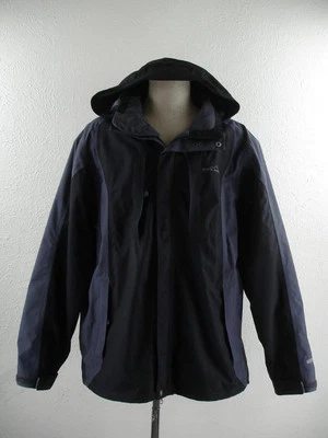 Men's L Eddie Bauer Weatheredge Superior Black Gray Waterproof Parka Rain Jacket - Image 1 of 4
