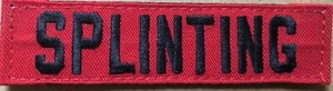 New Splinting Patch For First Aid Bag 4” X 1” Black On Red Hook Back FREE Ship - Picture 1 of 1