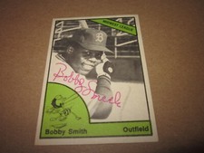 BOBBY SMITH SIGNED AUTOGRAPHED 1978 TCMA BURLINGTON BEES MINOR LG CARD # 165