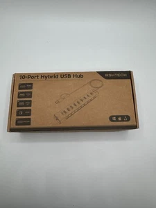 RSHTECH Aluminio 10 Puertos USB C 3.0/3.2 Hub Activo con Fuente de Alimentación, 3 * 10Gbps USB... - Imagen 1 de 7