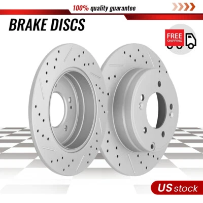 Rear DRILLED Disc Brake Rotors for 2011 2012 2013-2016 Kia Optima Sonata Cadenza - Image 1 of 4