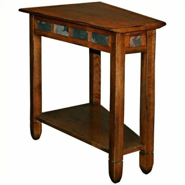 Leick Furniture 10056 Rustic Slate End Table - Brown