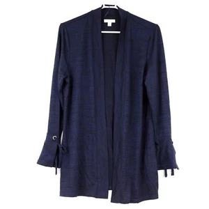 Charter Club Women's Long Sleeve Marled Split-Cuff Knit Cardigan, Large, Navy - Picture 1 of 3