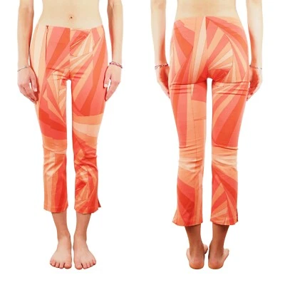 Pantalones geométricos recortados naranjas vintage para mujer Versus Versace talla XS / 2XS 90s Foto 1 de 4