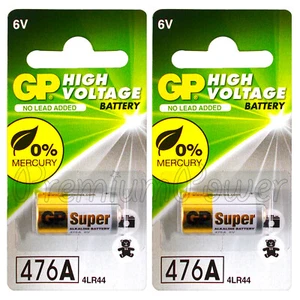 2 x GP 476A Alkaline Super batteries 6V 4LR44 A544 V4034PX 28A 4G13 Pack of 1 - Picture 1 of 1