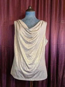 NUEVO 212 Colección Plateado Sin Mangas Elastizado Poliéster Top Mujer L Nuevo con Etiquetas Clost148* - Imagen 1 de 5