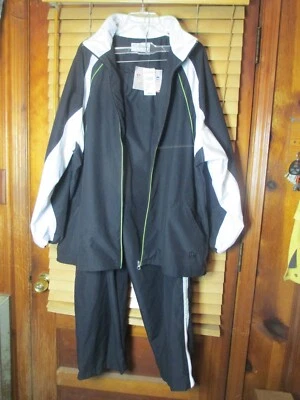 Vintage Wilson Black Track Suit Women's 3XL Jacket Pants Lined Full Zip 90's NEW - Image 1 of 4