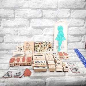 Lot of 60+ Vintage Wooden/Rubber Crafting Stamps. Text & Sentiments. - Picture 1 of 5