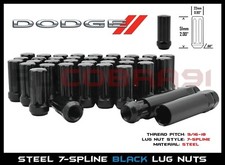 Complete Set 8x6.5 Truck Black Spline Duplex Steel 9/16-18 Lug Nuts Aftermarket
