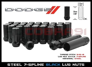 32pc Black Duplex Spline Acorn Steel Lug Nut Set Dodge Ram 3500 SRW Socket Key - Picture 1 of 7