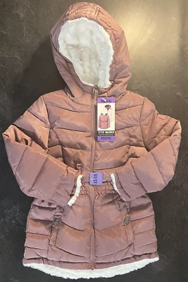 Girls Size XS (5/6) Steve Madden Reversible Parka Jacket Pink To Faux Fur White - Image 1 of 4