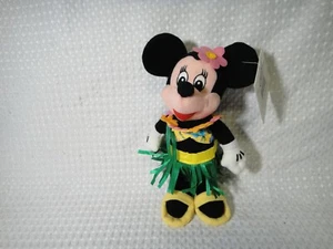 Disney Store Hula Minnie Mouse Plush Stuffed Bean Bag Figure W/ Tag - Picture 1 of 7