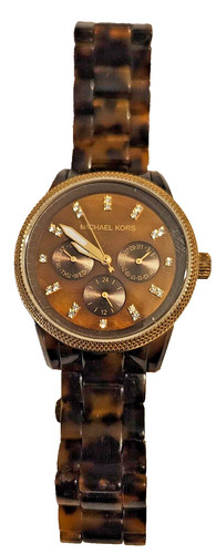 Orologio MICHAEL KORS Tort Ritz Donna MK5038 Cinturino Acrilico Tartaruga Shell Crono