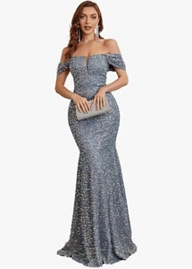 TOLEEN Bodycon-Abiballkleid Damen XL formell Pailletten elegant Abend Party Maxi - Bild 1 von 9
