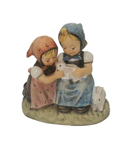 Hummel Tiempo de Pascua Niñas y Conejitos 1971 Como Nuevo 384 4 1/4" Alto Primavera Alemania - Imagen 1 de 4