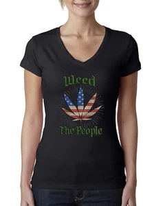Maglietta Weed the People Weed Donna Junior Fit collo a V - Foto 1 di 5