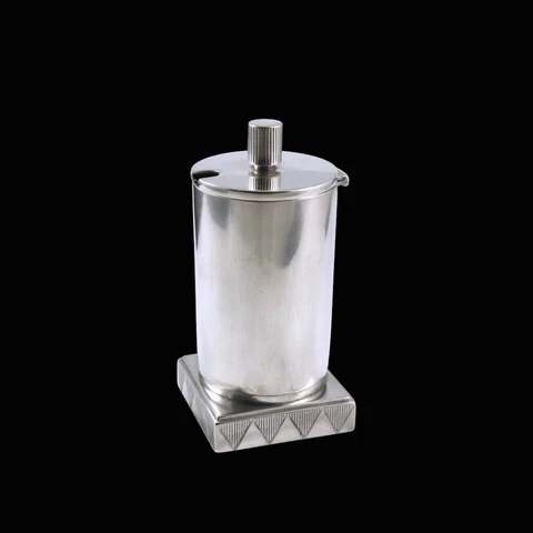 Georg Jensen. Art deco Sterling Silver Mustard Pot #793 - Jørgen Jensen Cover