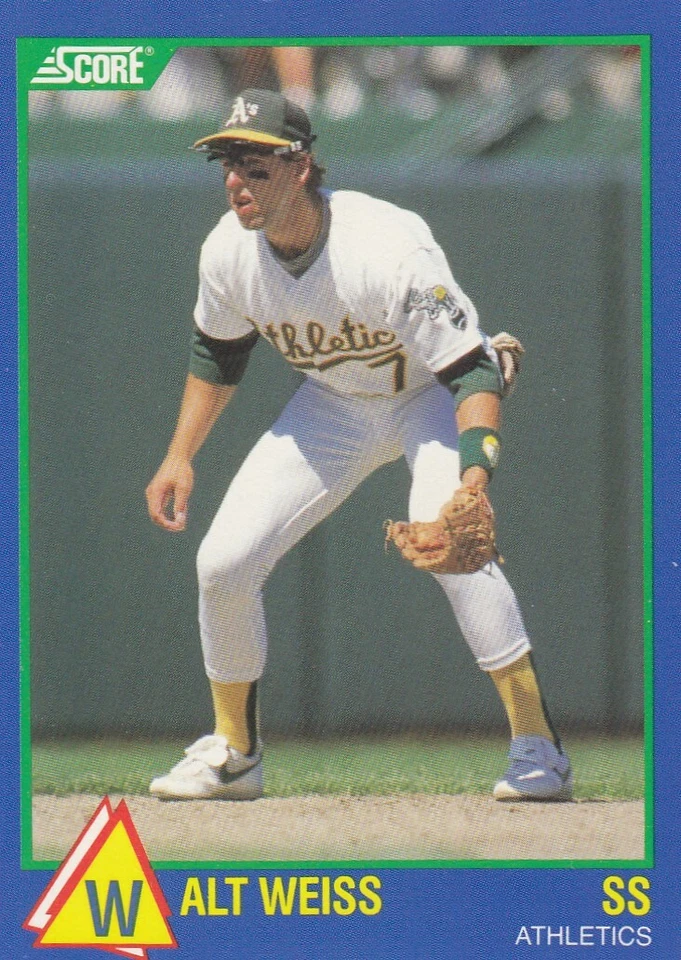 1989 Score Rising Star # 95 Walt Weiss - Oakland Athletics - Image 1 of 1