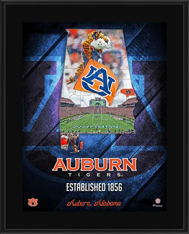 Auburn Tigers 10.5" x 13" 2018 Sublimated State Plaque Cover