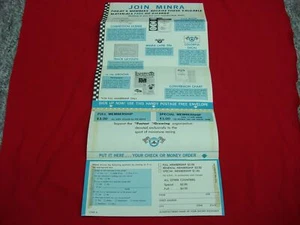 JOIN MINRA PROMOTIONAL SLOT CAR FLYER / MAILER 1960's - Picture 1 of 6