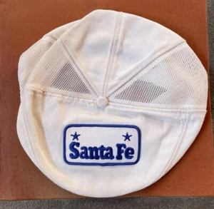 Vintage K Products White Santa Fe Railway Hat Snapback Mesh Trucker Engineer Cap - Picture 1 of 17