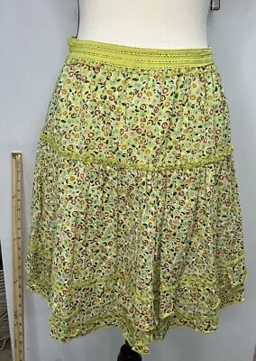 Cynthia Steffe Multicolor Floral Lace, Detail Peasant Midi Skirt, 6 100% Cotton - Image 1 of 4