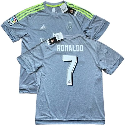Camiseta visitante Real Madrid 2015/16 #7 Ronaldo grande Adidas fútbol CR7 La Liga Kit Foto 1 de 4