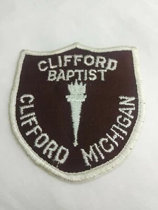 Clifford Baptist Church Patch 3.5" Embroidered Edge Clifford Michigan VTG  - Picture 1 of 2