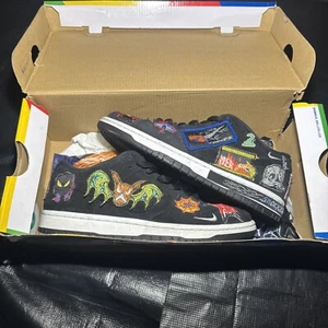 Size 7 - Nike SB Dunk Low Pro QS Black/Multicolor/White 2022 - Picture 1 of 10