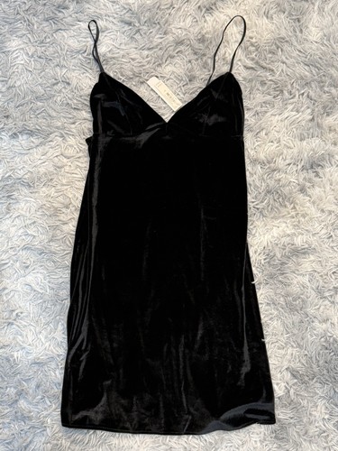 UNDERCOVER Abito slip Victoria’s Secret taglia small in velluto (nero) Nuovo