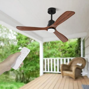 52" Ceiling Fan with Light Remote Control, Noiseless Reversible DC Motor - Picture 1 of 9