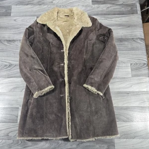 Wilsons Cuero Grande Vintage Marrón Cuero Gamuza Sherpa Chaqueta Envejecida - Imagen 1 de 20
