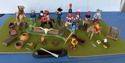 Playmobil Western Indian Civil War Soldiers Horses Weapons Vintage LOT - Image 1 of 4