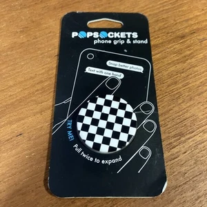 PopSockets Phone Grip CHECKER BLACK PopSocket Chess Goth - Picture 1 of 3