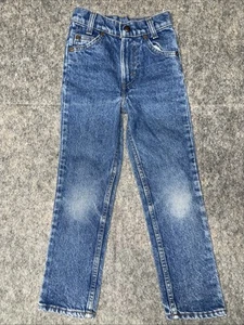Vintage Levi’s Orange Tab Jeans Youth 7 Blue Denim Slim Fit -USA-(Zz7) - Picture 1 of 8
