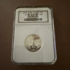 USA Maryland State Quarter 2000 S Silver Proof NGC PF 69 Ultra Cameo - Picture 1 of 3