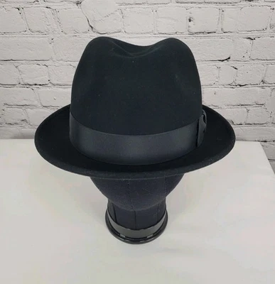 Bailey Of Hollywood Negro 100% Lana Fieltro Tino Repelente al Agua Fedora Sombrero EE. UU. XL Foto 1 de 4