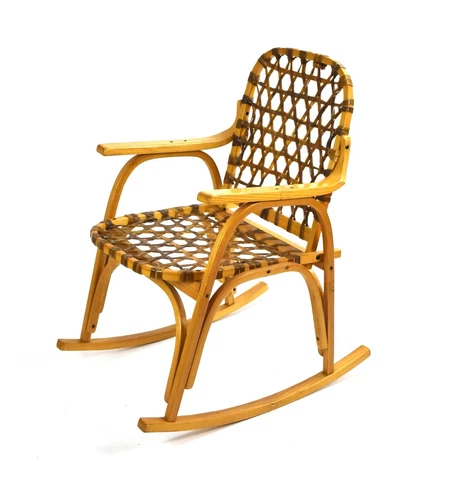 Vintage Snowshoe Bentwood Rawhide Rocking Chair Cover