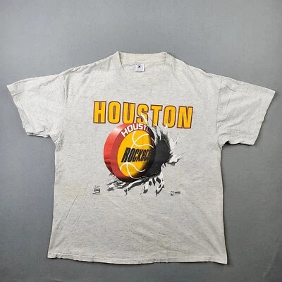 Vintage Houston Rockets Shirt Men's XL Gray Evil Twin Delta Single Stitch Rare - Image 1 of 4