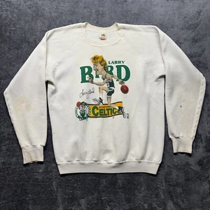 Sudadera De Colección Larry Bird Para Hombres XL Blanca Boston Celtics Caricatura NBA Años 80 - Imagen 1 de 16