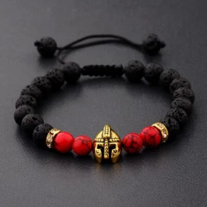 Fashion Men Roman Knight Spartan Warrior Gladiator Helmet Bracelets Adjustable - Picture 1 of 39