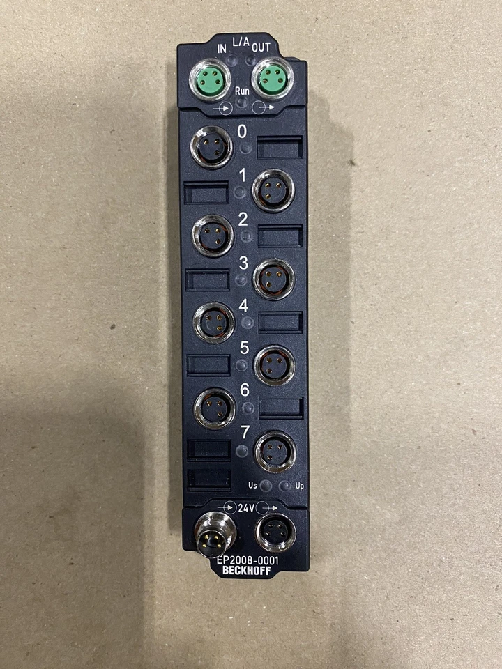 Beckhoff EP2008-0001 EtherCAT Box, 8-channel digital output, 24 V DC, 0.5 A, M8 - Image 1 of 4