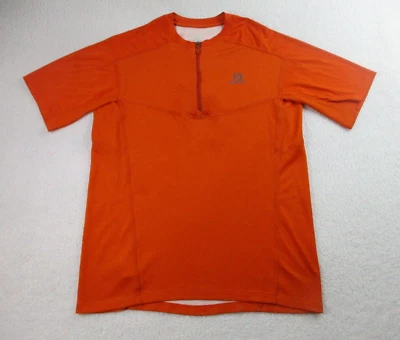 Camisa Salomon Actilite Para Hombres L Naranja Manga Corta 1/4 Cremallera Entrenamiento Senderismo Activo Foto 1 de 4