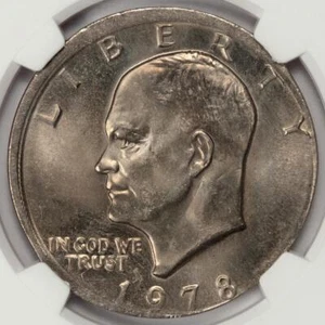 1978 NGC MS64 Struck Off Center Ike Dollar Mint Error Great Error Type Coin - Picture 1 of 4