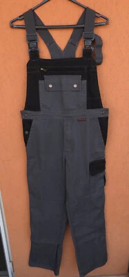 Gray Work Dungarees Overalls Jumpsuit Qualitex Workwear Size 44 (W33"-34") - Image 1 of 4