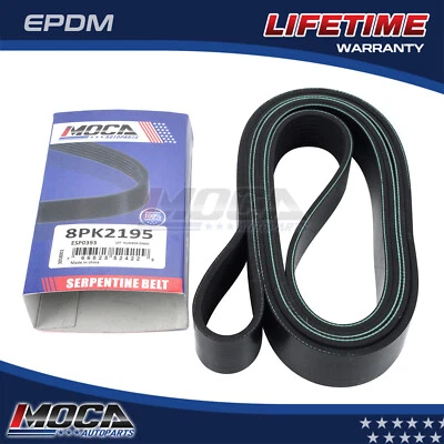 EPDM Serpentine Belt 8PK2195 for 2009 Ford F-250 F-350 F-450 Super Duty 6.4L OHV - Image 1 of 4