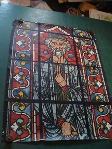 vintage ART POSTER -- STAINGLASS WINDOW, unmarked, may be cut down  - Picture 1 of 10