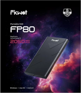 FP80 External SSD 2TB, up to 2050Mb/S, Portable SSD USB 3.2 Gen2X2 External Soli - Picture 1 of 12