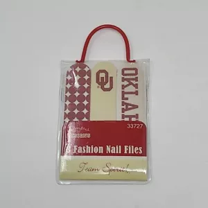 OU Universidad de Oklahoma 3 Limas de Uñas de Moda Equipo Spirit Sooners Nuevo - Imagen 1 de 3