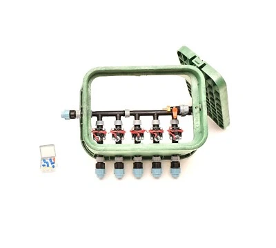 DVS BEREGNUNG 5er-Ventilbox Hunter PGV mit Durchflussregulierung und Druckluftanschluss, 25 mm